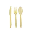Set de couverts jetables en plastique doré pailleté comprenant couteau fourchette cuillère - Licorne colorée / Couteau (16 Pièces)
