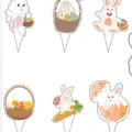 Lot de décorations de cupcakes lapin de Pâques et œufs colorés pour la fête - Petits Cupcake Toppers de Pâques / Lot de 24
