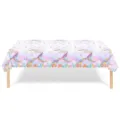 Nappe jetable en plastique PE avec des motifs de queue de sirène et de récifs coralliens - Nappe Écailles de Poisson Rose / 137x274cm