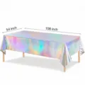 Nappe jetable holographique laser réfléchissante 54x108 pouces pour décor de fête - 137*274cm / Arc-en-ciel (Film d'Aluminium Arc-en-ciel)