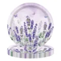 Einweg-Pappteller mit Lavendel-Motiv für Frühlingsblumen-Partydekorationen - Lavendeldruck (9 Zoll) / 16er Pack