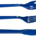 Set de couverts jetables en plastique bleu royal avec cuillère, fourchette et couteau - 24 Pièces (Couteaux)