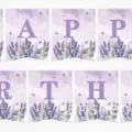 Dekorative lila Lavendel Happy Birthday Banner Flaggen für Frühlingsparty Dekoration - Lavendel Alphabet Banner / Einzelset