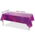Nappe de fête jetable holographique laser violette pour anniversaire, 54x108 pouces - 137*274cm / Rose Rouge (Film d'Aluminium Rose Rouge)