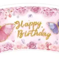 Rosa Schmetterling Thema Geburtstagsparty Dekoration für Pappbecher mit Goldglitzer - Schmetterling Thema Pappbecher (16er Pack)