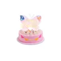 Décoration de gâteau d'anniversaire papillon rose élégant avec lettrage Happy Birthday doré - Grand pic à gâteau papillon