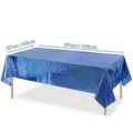 Nappe jetable holographique bleu brillant pour la décoration de table de fête et d'anniversaire - 137*274cm / Bleu (Film d'Aluminium Bleu)