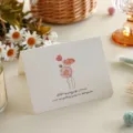Elegant vintage watercolor floral greeting card with English message for special gifts - Icelandic Poppy / 10 Sheets Set