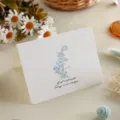 Elegant white greeting card with blue watercolor flowers and "Best wishes" message. - Delphinium / 10 Sheets Set