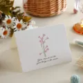 Elegant white greeting card featuring a delicate pink floral design and sweet quote - Yellow Bell / 10 Sheets Set