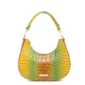 Borsa a spalla hobo vintage con goffratura a coccodrillo e sfumatura giallo e verde - Gradiente Giallo Foglia d'Oro Croco (PG-398)