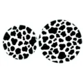 Détail de vue de dessus d'assiettes en papier jetables avec motif imprimé de vache - Assiette En Papier Vache / 7 pouces 10 PCS / Motif Vache Noir et Blanc