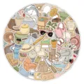 Literarisches Retro Alltagsobjekte Sticker Set, süße Vintage Lifestyle Deko Aufkleber. - 60 Stück/Packung