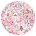 100 Stk rosa ins Stil wasserdichte süße Aufkleber ästhetische dekorative Graffiti Sticker Set - Rosa Frisches Blumenmuster / 100 Stück/Packung