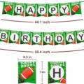 Bannière joyeux anniversaire thème football américain déco fête sport avec dimensions. - Bannière