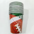Gobelets en papier jetables avec thème de football américain pour décor de fête de sport - 16 Pièces/Paquet (Gobelets en Papier)