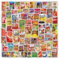 Colección de 100 pegatinas creativas de parodia de snacks americanos para manualidades - Estilo Impermeable / 100 Piezas/Paquete