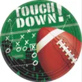 Assiette en carton jetable avec un motif Touchdown sur le thème du football américain - 16 Pièces/Paquet (Assiettes 23cm)