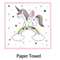 Serviettes en papier adorables avec licorne et arc-en-ciel pour fête d'anniversaire enfant - Serviettes Licorne YC / 12 Pièces/Paquet (33*33cm)