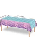 Large mermaid scale pattern disposable PE plastic tablecloth for party decoration - Dreamy Mermaid Style / 137x274cm