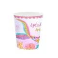Gobelet en papier rose jetable sur le thème de la sirène pour fêtes d'anniversaire - Rose Sirène / Gobelets en Papier (Lot de 16)