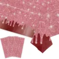 Nappe jetable à paillettes or rose étincelante pour décoration de table anniversaire - Nappe Jalon Or Rose / 137x274cm