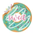 Assiette en carton motif donut avec texte sweet pour décoration de fête d'anniversaire - Assiette Donut 7 Pouces / 16 Pieces/Pack (7 Inch)