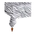 Nahaufnahme einer Einweg Tischdecke mit auffälligem schwarz weißem Zebrastreifen Muster - Zebraprint / 137x274cm