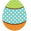 Motif d'œuf de Pâques coloré avec des pois blancs et des zigzags verts pour la fête - Assiette Œuf Vert / Lot de 6