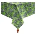 Vue détaillée d'une nappe jetable avec des motifs de feuilles de monstera tropical - Nappe à Feuilles Tropicales / 137*274cm