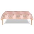 Nappe jetable élégante or rose pour 80e anniversaire avec numéros pailletés - Nappe 80ème Anniversaire / 137x274cm