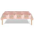 Nappe jetable or rose 100e anniversaire pour la décoration de fête d'anniversaire - Nappe 100ème Anniversaire / 137x274cm