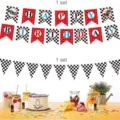 Kit de bannière Happy Birthday sur le thème de la course pour décoration de fête garçons - Bannière Happy Birthday / 1 Pièce