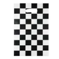 Sac cadeau de fête classique sur le thème de la course à damier noir et blanc poli - Sachets Cadeaux