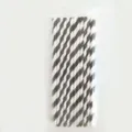 Pailles en papier rayées noir et blanc écologiques pour fêtes de course automobile - Pailles en Papier / Lot de 16 / Rayures Diagonales Noires