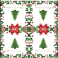 Wegwerpparty-servet met kerstboom- en hulstpatroon en Merry Christmas-tekst - Kerstboom Boog Servet