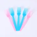 Fünfer-Set blaue und rosa Plastikgabeln für Boy or Girl Baby Gender Reveal Party - Tafelgabel / 16er Pack