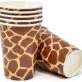 Gobelets en papier jetables avec motif girafe pour fête thème jungle - Gobelet en Papier Imprimé Girafe / 10 Pièces/Paquet (9oz)