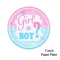 Einweg 7-Zoll-Pappteller für Dekorationen und Zubehör zur Gender-Reveal-Party - 7 Zoll Teller / 16er Pack