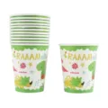 Gobelets jetables en carton dinosaure mignon pour décoration de fête anniversaire enfant - Gobelets en papier dinosaure / Lot de 12