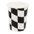 Gobelet en papier jetable avec motif à damier noir et blanc sur le thème de course - Gobelets en Papier (Lot de 10)