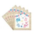 Gender Reveal Party Papierservietten mit Jungen oder Mädchen Blau und Rosa Baby Design - Neue Taufservietten / 20er Pack