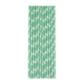 Pailles en papier biodégradables à pois verts et blancs pour la décoration de fête d'anniversaire - Pailles vertes à pois / Lot de 12