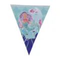 Fanion triangulaire décoratif sur le thème sirène pour fête d'anniversaire enfant - Fanion