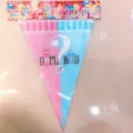 Dekorative rosa und blaue Wimpelkette zur Geschlechtsenthüllung mit Boy or Girl - Dreieckige Flaggen Banner / 1 Stück