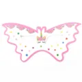 Masque pour les yeux licorne florale en forme de papillon pour fête d'anniversaire d'enfants - Masque Licorne Rose KK / Lot de 6