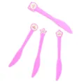 Couteaux en plastique sur le thème licorne rose pour décoration anniversaire - Couteau Licorne Rose KK / Lot de 6