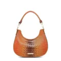 Borsa hobo vintage sottobraccio con goffratura coccodrillo cognac e sfumature - Gradiente Giallo Oro Marrone Croco (PG-398)