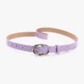 Ceinture fine violette tendance à pois blancs avec boucle argentée pour femme - Violet