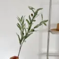 Realistic artificial olive branch with green leaves and dark fruits for home decor. - With Fruit (84cm) / Green
